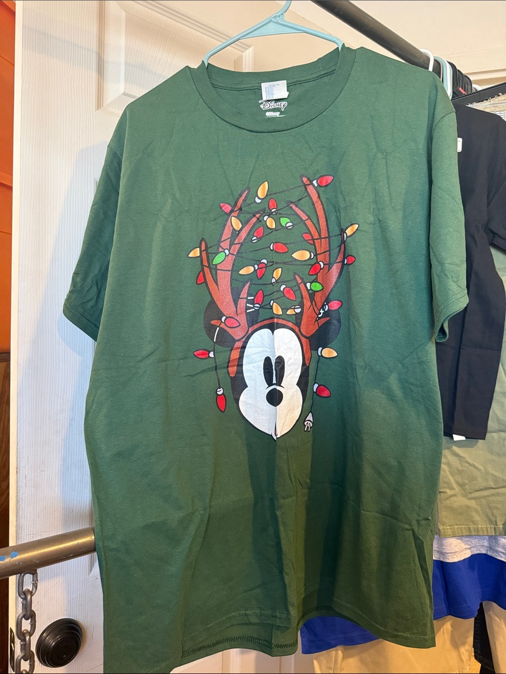 Disney Green Mickey Mouse Antler Lights Tee
